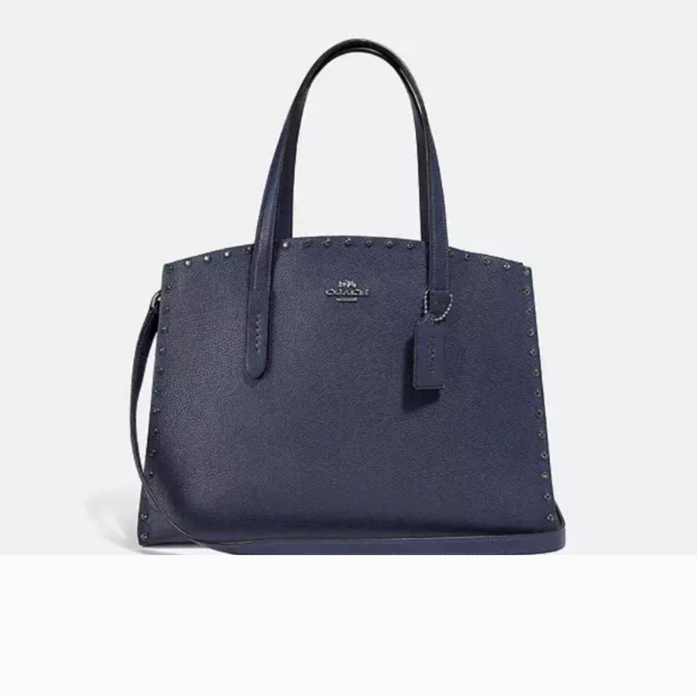 Coach Midnight Blue Studded Tote